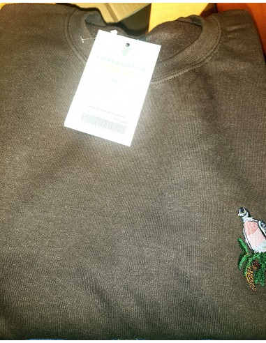 Sweat Col Rond Chocolat Brodé Palombe...