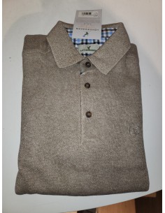 Sweat Col Boutonné Beige...
